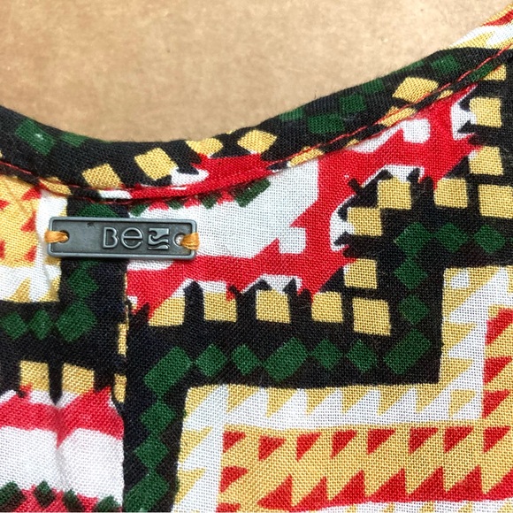 Tribal African Fringe Tassel Sun Maxi Coverup Dress Red Green Yellow Gold Medium - Picture 9 of 15